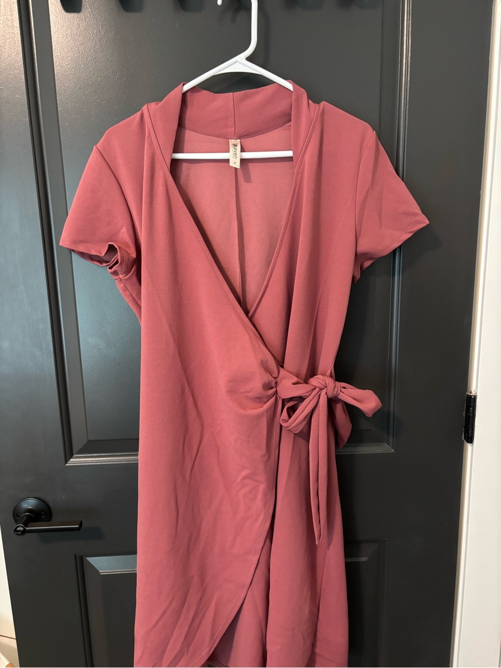 Wrap Front Mini Dress in Dusty Rose